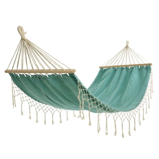 GUGALNA MREŽA DECORIS MREŽA VISEČA 100X200 CM Z RESICAMI, TURKIZ