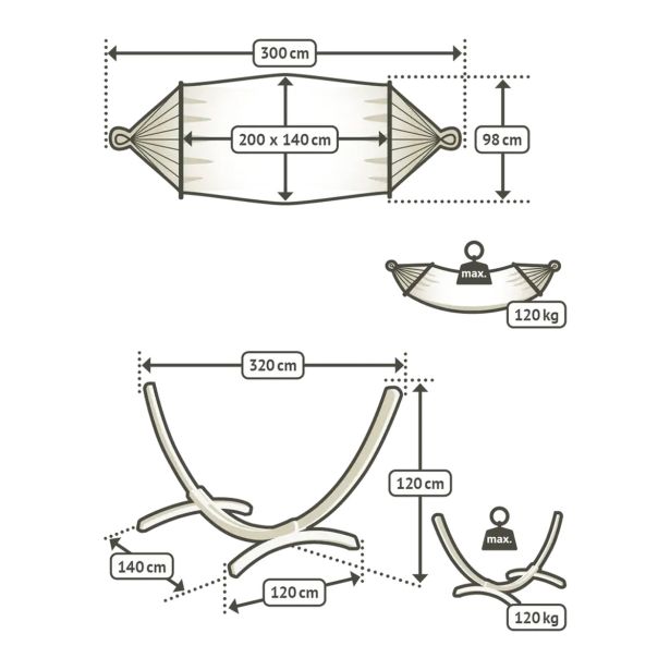 GUGALNA MREŽA LA SIESTA CHILLOUNGE SET GREEN BAY