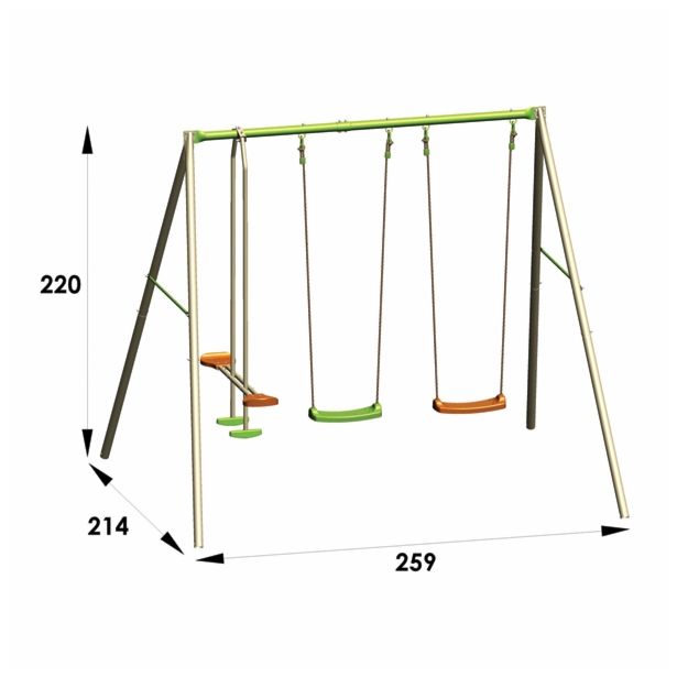 GUGALNICA AMCA KOVINSKA 2.2 M - 2 SEDEŽA. 1 JAHAČ