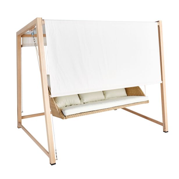 GUGALNIK 3P MEDENA JEKLO Z UČINKOM LESA PLETENO SPUNPOLY