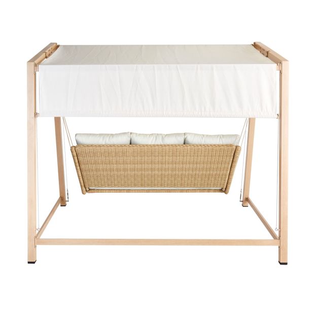 GUGALNIK 3P MEDENA JEKLO Z UČINKOM LESA PLETENO SPUNPOLY