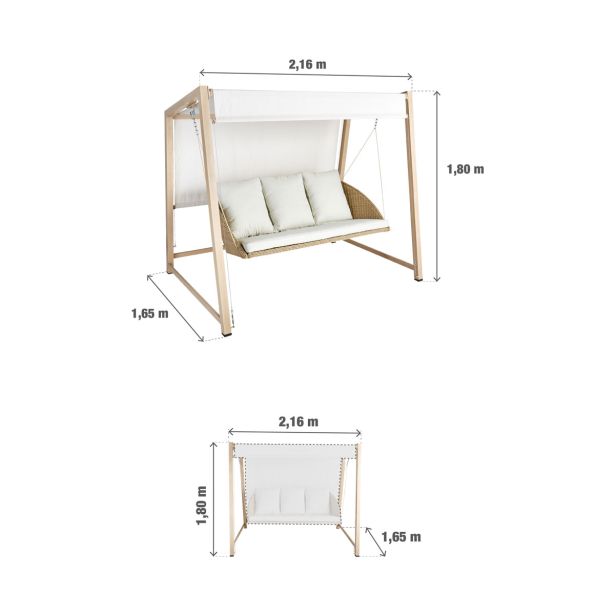 GUGALNIK 3P MEDENA JEKLO Z UČINKOM LESA PLETENO SPUNPOLY