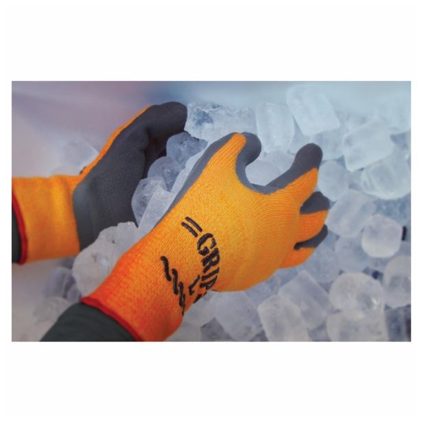 GUMENE ROKAVICE 454 ŠT. L/9 ORANŽNA GRADBENA TERMO