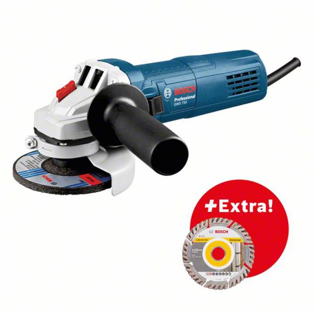 KOTNI BRUSILNIK BOSCH PROFESSIONAL GWS 750-125 + DIAMANTNA REZ. PLOŠČA