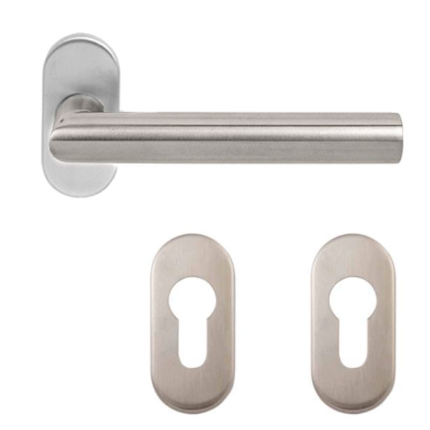 ALU KLJUKA ZA VRATA APECS H-0904 INOX- CILINDER