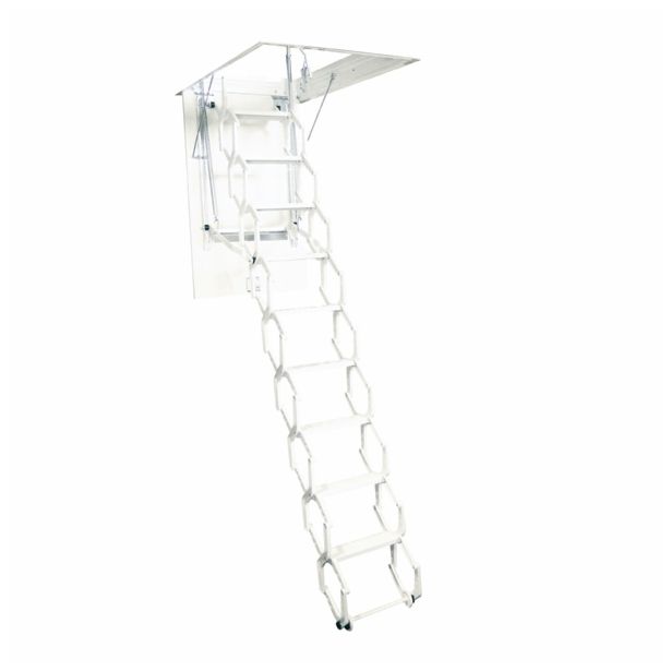 KOVINSKE PODSTREŠNE STOPNICE LOŽ METALPRES HARMOLUX 70X120/270 CM BELE