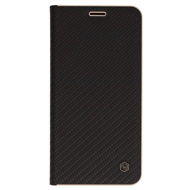 HAVANA PREMIUM PREKLOPNA TORBICA SAMSUNG GALAXY S25 5G - CARBON ČRNA Z ZLATIM ROBOM