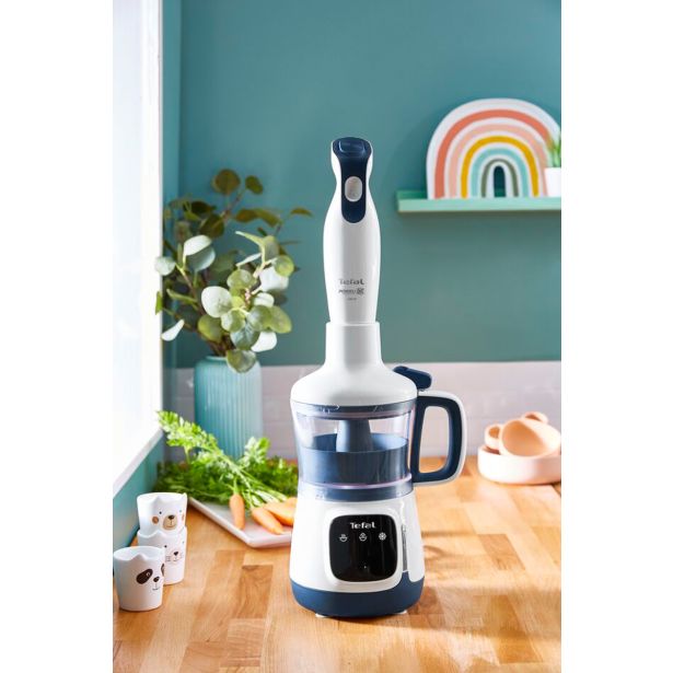 APARAT ZA PRIPRAVO HRANE ZA DOJENČKE TEFAL YUMMY GOURMET EVOLUTIVE, HB55W430, MOČ 600 W, S PALIČNIM MEŠALNIKOM, DIZAJN 4-V-1