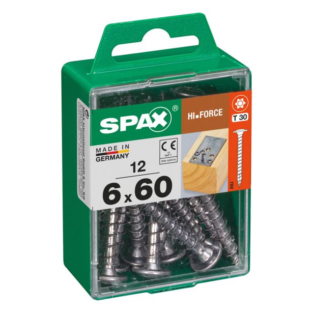 VIJAK ZA LESENE KONSTRUK. SPAX HI.FORCE T-STAR 6X60 ZAV=12KOS WIROX
