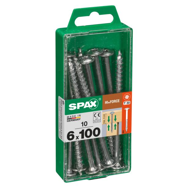 VIJAK ZA LESENE KONSTRUK. SPAX HI.FORCE WIROX 6X100 ZAV=10KOS