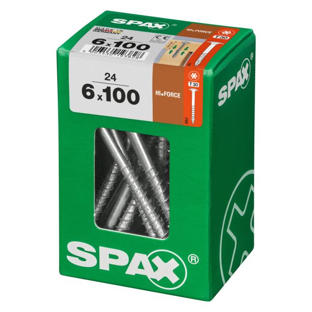 VIJAK ZA LESENE KONSTRUK. SPAX HI.FORCE WIROX 6X100 ZAV=24KOS