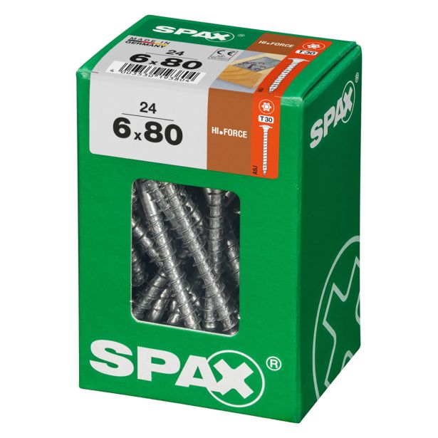VIJAK ZA LESENE KONSTRUK. SPAX HI.FORCE WIROX 6X80 ZAV=24KOS