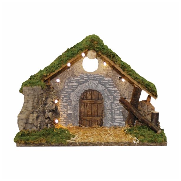 DODATEK ZA JASLICE EUROMARCHI HIŠA 32X18X24 CM PRAZNA Z LUČKAMI