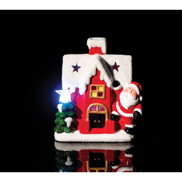 HIŠKA Z BOŽIČKOM 18.5 CM LED