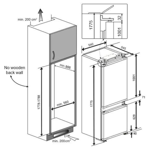 HLADILNIK IN ZAMRZOVALNIK BEKO BCHA275E4SN