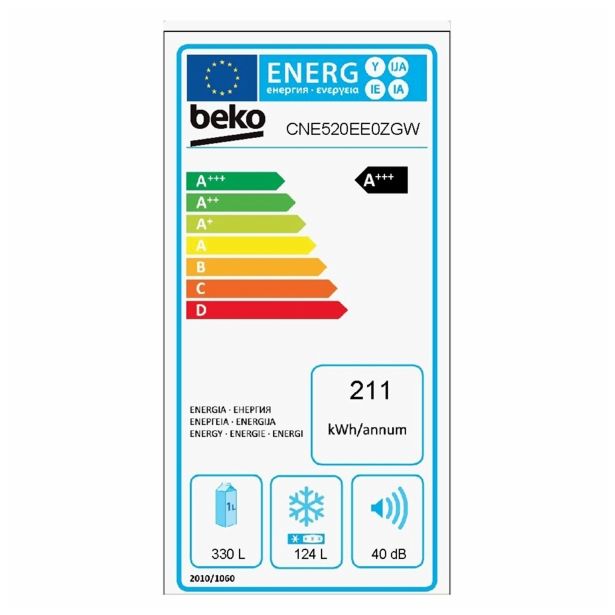 HLADILNIK IN ZAMRZOVALNIK BEKO CNE 520EE0ZGW