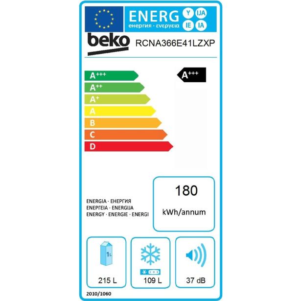 HLADILNIK IN ZAMRZOVALNIK BEKO RCNA 366 E41LZXP
