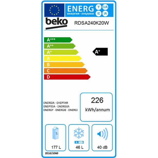 HLADILNIK IN ZAMRZOVALNIK BEKO RDSA 240 K20W