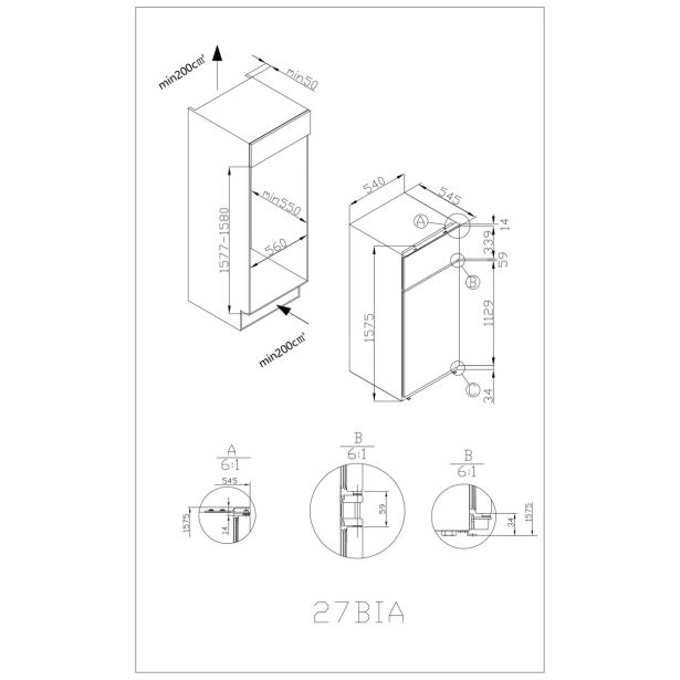 HLADILNIK IN ZAMRZOVALNIK CANDY CTM516EW