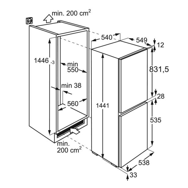 HLADILNIK IN ZAMRZOVALNIK ELECTROLUX LNT3LE14S
