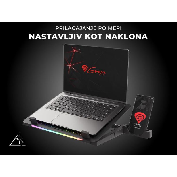 HLADILNO STOJALO ZA PRENOSNIK GENESIS OXID 450, ČRN