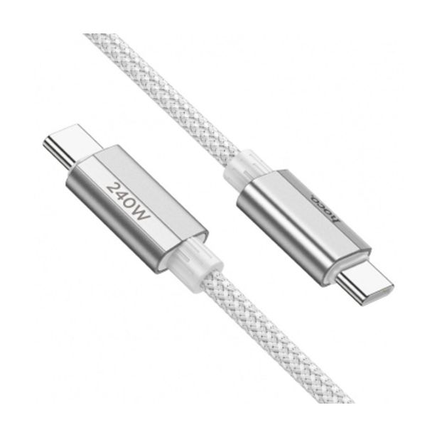 HOCO PODATKOVNI POLNILNI KABEL U134 TYPE C NA TYPE C 1,8M 240W 5A - SIV PLETEN