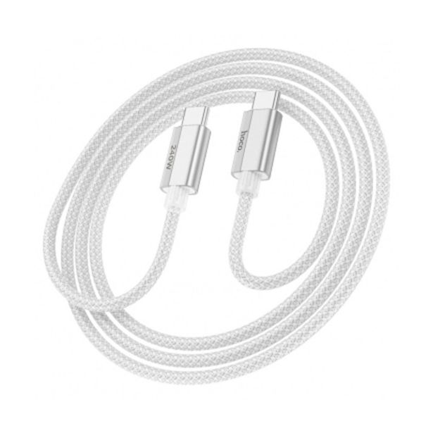 HOCO PODATKOVNI POLNILNI KABEL U134 TYPE C NA TYPE C 1,8M 240W 5A - SIV PLETEN