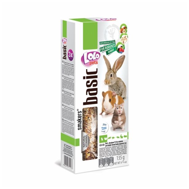 HRANA ZA GLODALCE LOLO PETS KREKER MIX SADJE, POPKORN, OREŠČKI