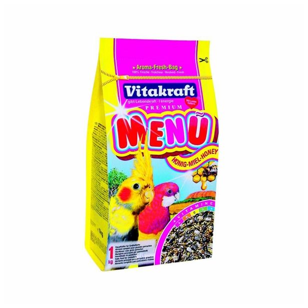 HRANA ZA NOTRANJE PTICE VITAKRAFT MENÜ VITAL ZA SRED.PAP. Z MED 1KG