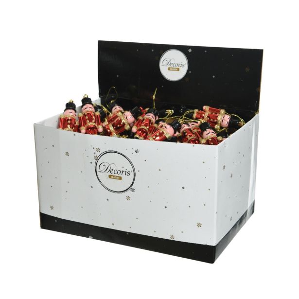 OKRASEK ZA NOVOLETNO JELKO - HRESTAČ, RDEČE/ZLATE BARVE Z BLEŠČICAMI, 4X12,50 CM, SORT