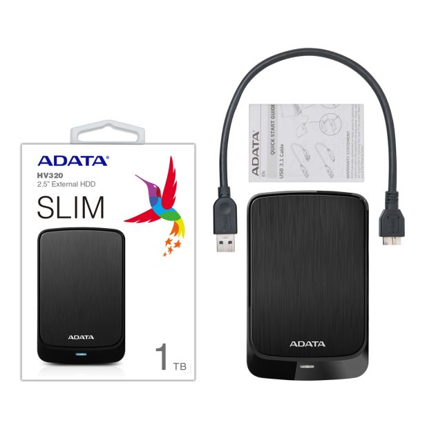 ZUNANJI TRDI DISK ADATA HV320 1TB ČRN