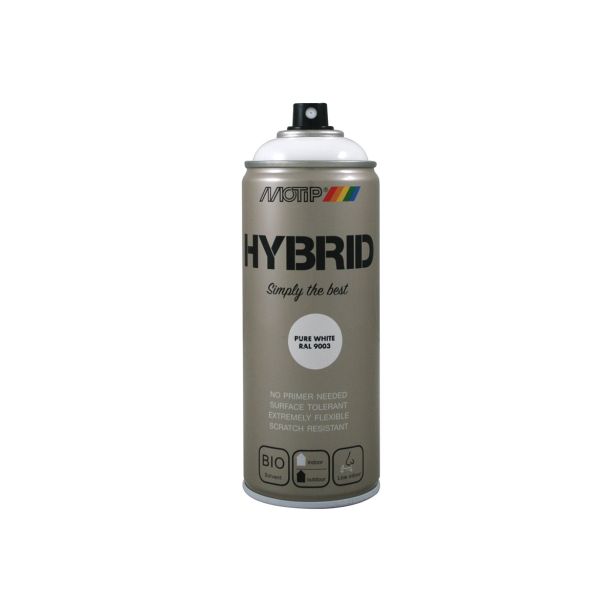 BARVNI SPREJ MOTIP HYBRID RAL.: 9003 400 ML BELI