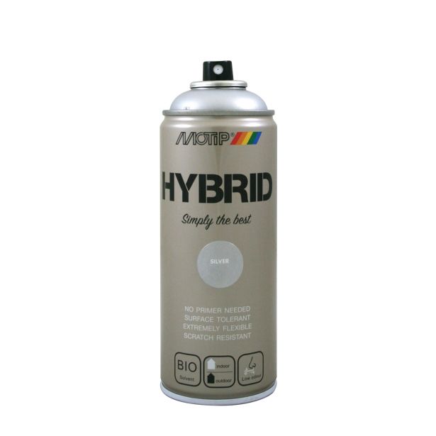 BARVNI SPREJ MOTIP HYBRID SREBRNI 400ML