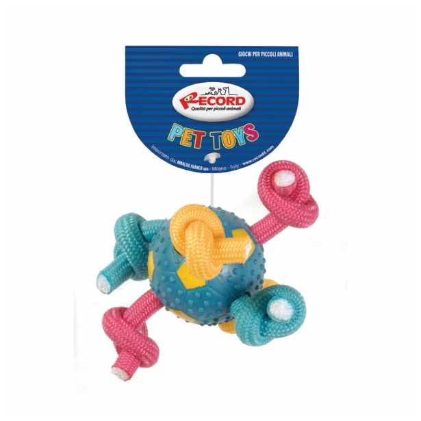 IGRAČA ZA MAČKA RECORD ŽOGA Z VOZLI 6.5 CM