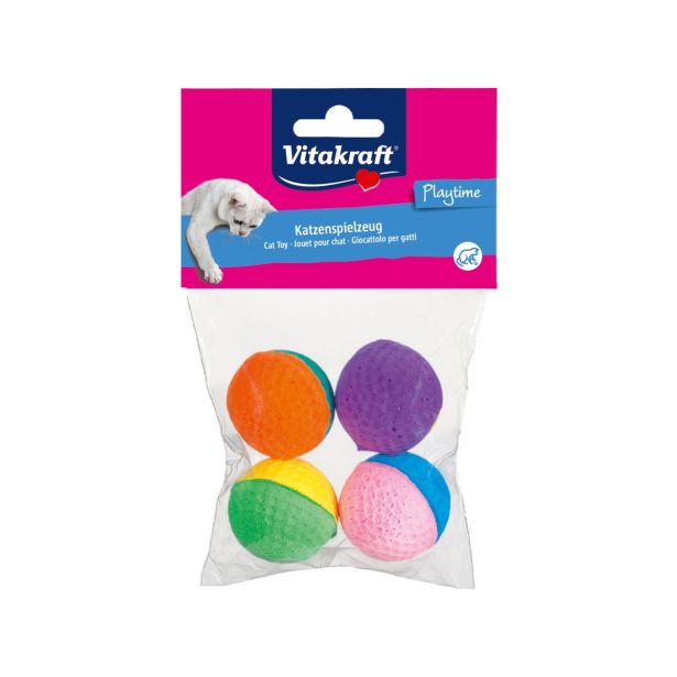 IGRAČA ZA MAČKA VITAKRAFT ŽOGA PIS. NAR.GUM. ZA MAČKO FI 4CM/4KOM