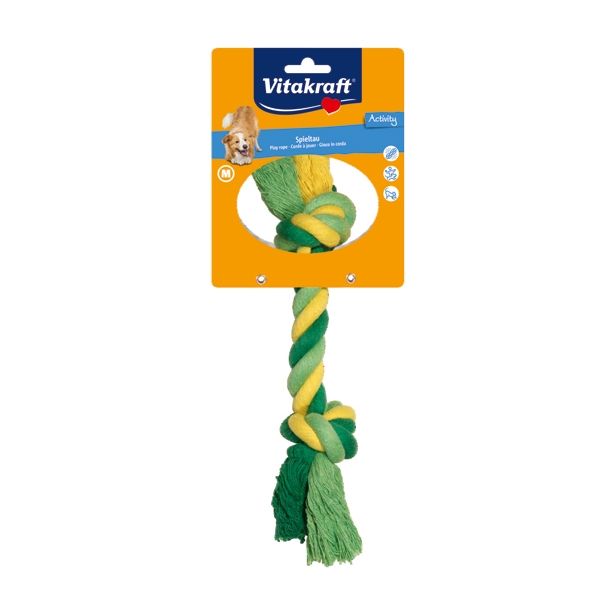 IGRAČA ZA PSA VITAKRAFT VLEKA BOMB.PISAN 26CM/125G, 2VOZLA