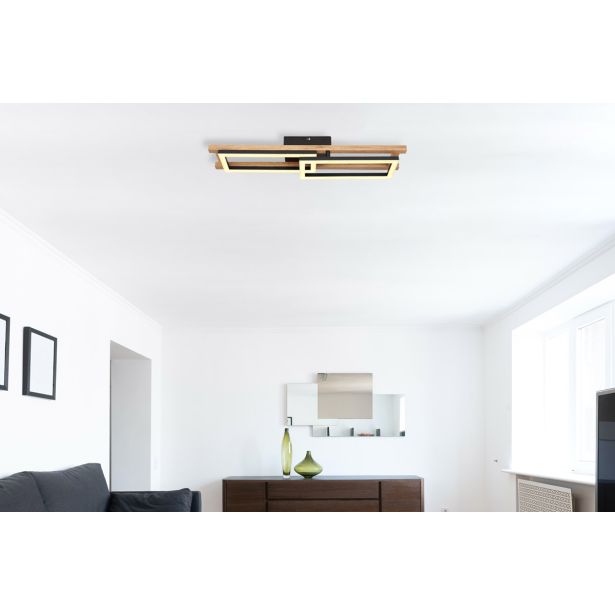 NADGRADNA STROP. SVETILKA ILLA 20W ČRNA / LES WW