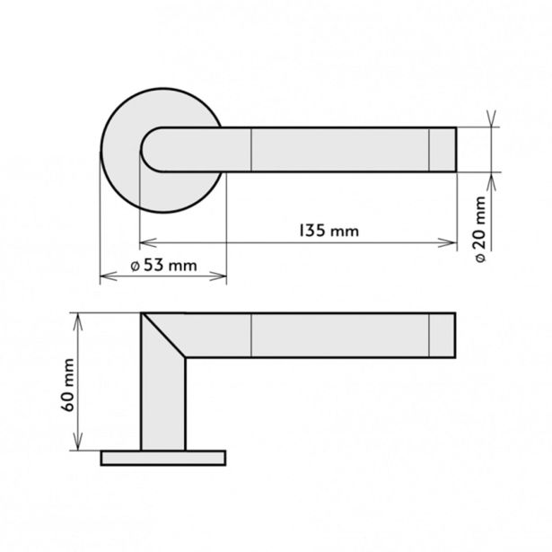 INOX KLJUKA ZA VRATA APECS H-3214 INOX- CILINDER