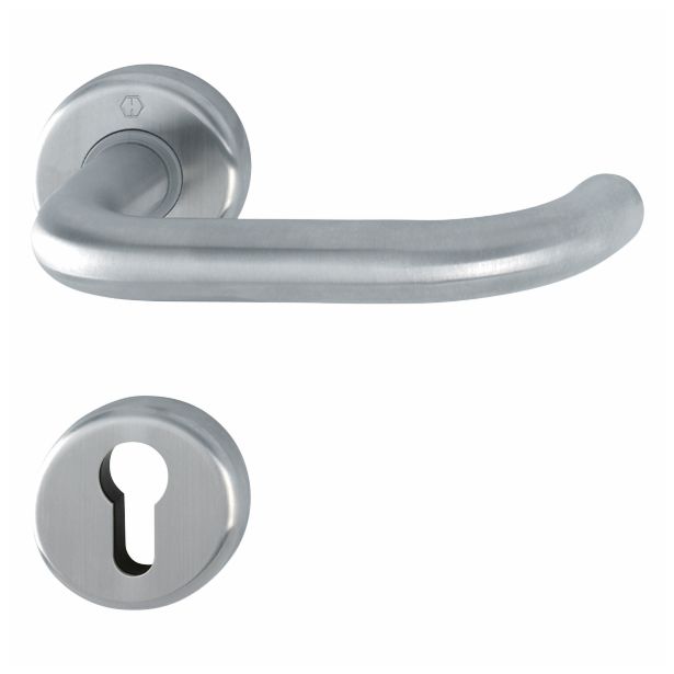 INOX KLJUKA ZA VRATA HOPPE BADEN Z ROZETO CILINDER F69