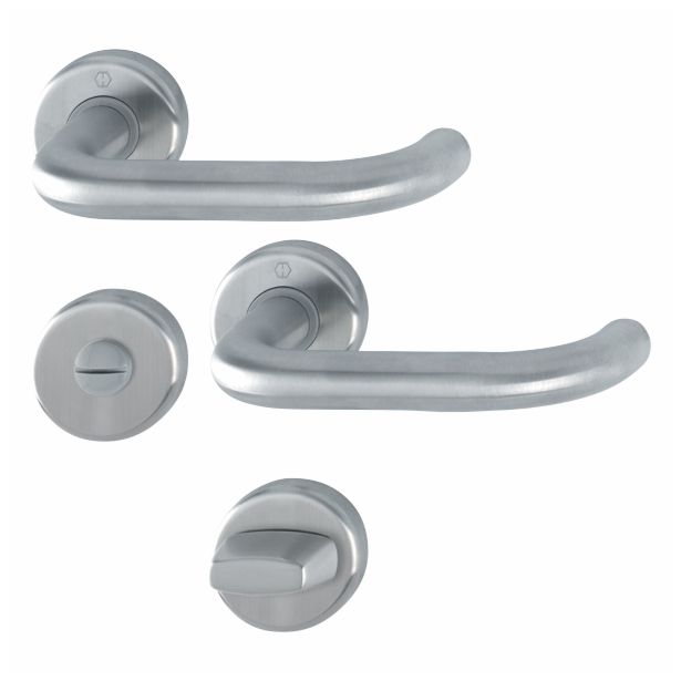 INOX KLJUKA ZA VRATA HOPPE BADEN Z ROZETO WC F69