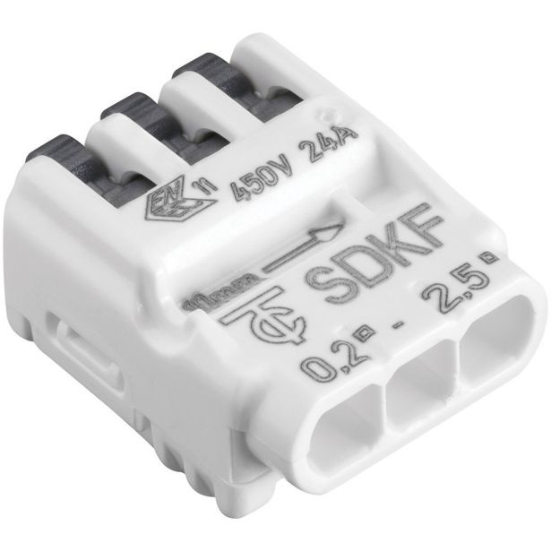 INŠTALACIJSKA SPONKA SMARTEXX UNI-3 UNIVERZALNA 0.5-2.5MM2 ZA MEHKE ŽICE