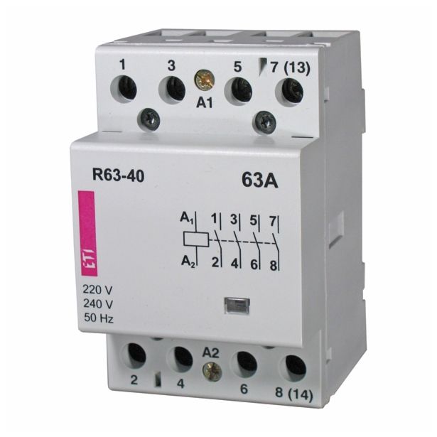 INŠTALACIJSKI KONTAKTOR ETI R63-40 230V 50HZ 63A 4P 3M 52.5MM