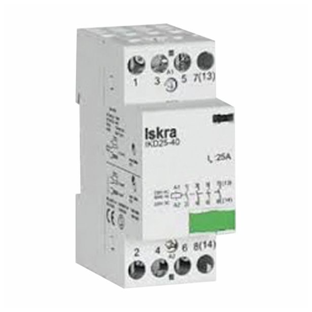 INŠTALACIJSKI KONTAKTOR ISKRA-MIS IKD25-40 24V AC/DC 2 MODULA 35MM