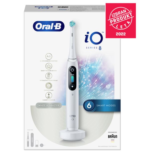 ELEKTRIČNA ZOBNA ŠČETKA ORALB IO8 BELA