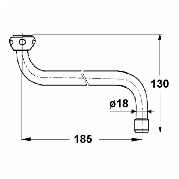 IZLIVNA CEV ZA ARMATURO UNITAS FI 18/185 MM "S"