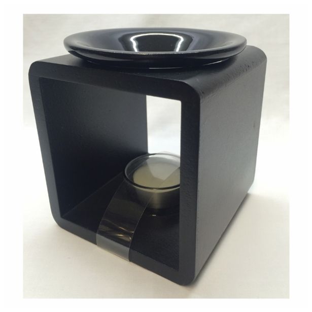 SVEČNIK MULLER IZPARILNIK LES,KERAMIKA, STEKLO 11X11X11.5 CM SORT
