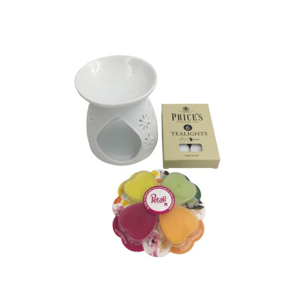 SVEČNIK MULLER IZPARILNIK Z DIŠEČIM VOSKOM IN SVEČKAMI