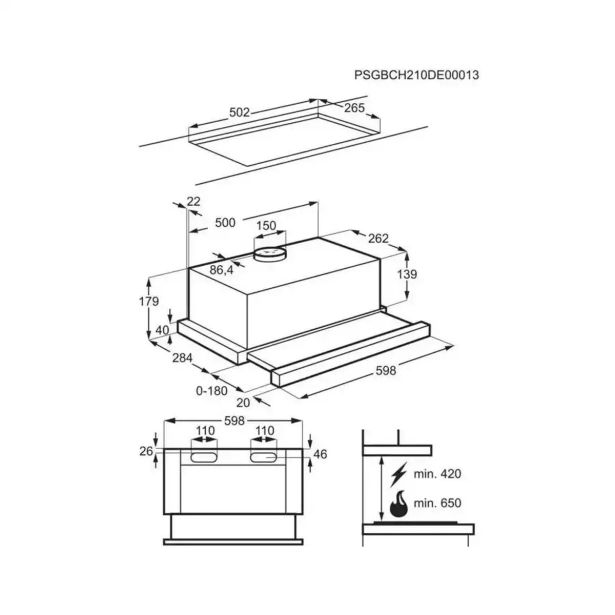 IZVLEČNA KUHINJSKA NAPA ELECTROLUX LFP326S