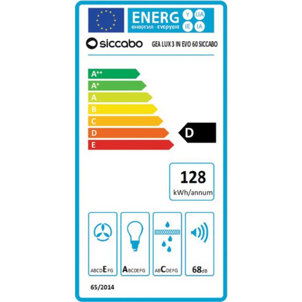 IZVLEČNA KUHINJSKA NAPA SICCABO GEA LUX 3 IN EVO 60