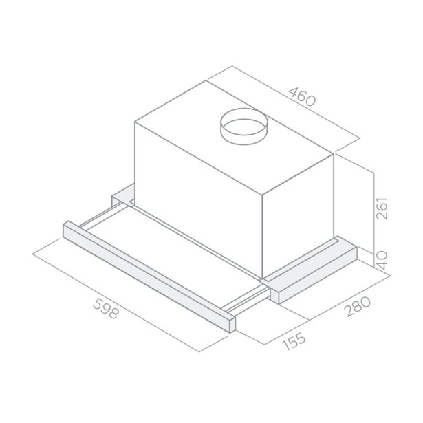 IZVLEČNA KUHINJSKA NAPA TURBOAIR TT 26 ST/GRX/A/60